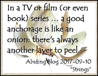 In a TV or film (or even book) series...a good anchorage is like an onion: there's always another layer to peel. #Character #Layers #AbidingBlog2017Strings